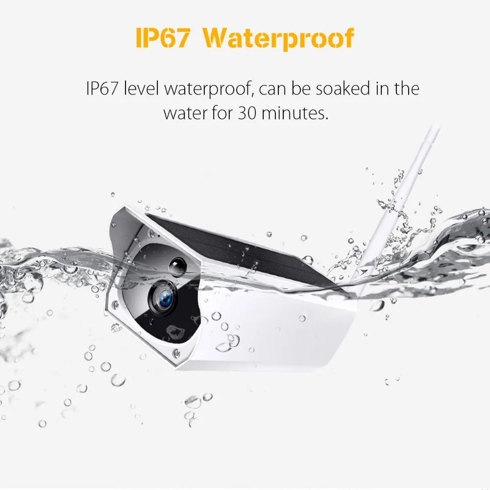  1080P Solar Power Wireless IP Camera WiFi Waterproof Security Bullet Camera IR Night Vision Surveil