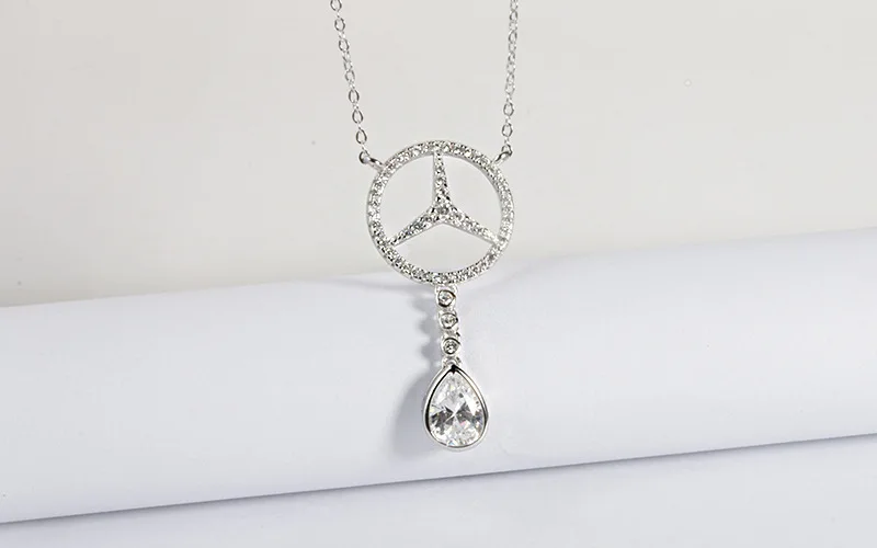 

TIFF 925 Sterling Silver Necklace, elegant and generous ladies jewelry gift Round Pendant Jewelry Free Shipping