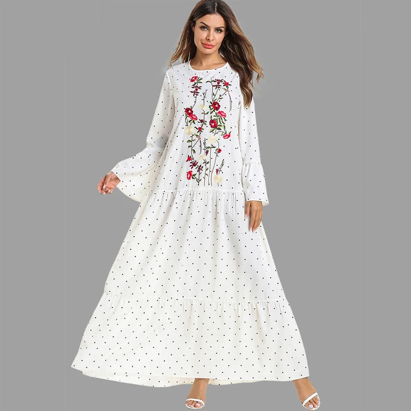 Белый кафтан abaya мусульманская одежда для Дубай мусульманское платье хиджаб Caftan Elbise Ramadan Sukienki платья Eid vestidos robe Arabe Musulmane