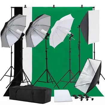 

Studio Photography Lighting Kit 6.5x10Ft Background Support Stand ,Umbrellas Softbox Muslin Continuous