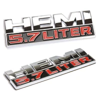 car emblem 3d Car Sticker 5.7 Liter Hemi  Emblem Nameplate Badge Decal For Dodge Ram Jeep Silver Red Car Accessories (3)