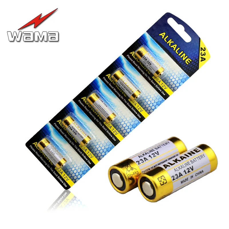 

20pcs/4pack Wama Alkaline 12V 55mAh 23A Primary Dry Batteries 21/23 23GA A23 A-23 23A RV08 Alarm Car Remote Battery Drop Ship