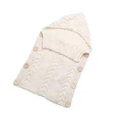 Toddler Wool Knit Blanket Swaddle Sleep Sack Stroller Wrap Newborn Baby Wrap Swaddle Blanket Kids Sleeping Bag Baby 0-12 Months