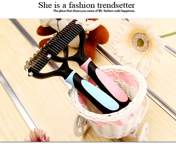 Hot Dog Pets Cat Fur Dematting Grooming Deshedding Trimmer Tool Comb Rake Brush For Dogs Cats And Rabbits (8)