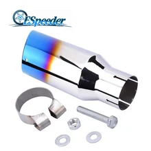 ESPEEDER Stainless Steel Exhaust Tip Pipe 63mm Tail Pipe Automobiles Accessories Burnt Tip Muffler Tail Silencer