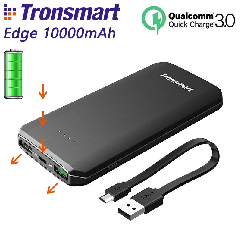 Tronsmart Edge 10000mAh Power Bank Quick Charge 3.0 Output
