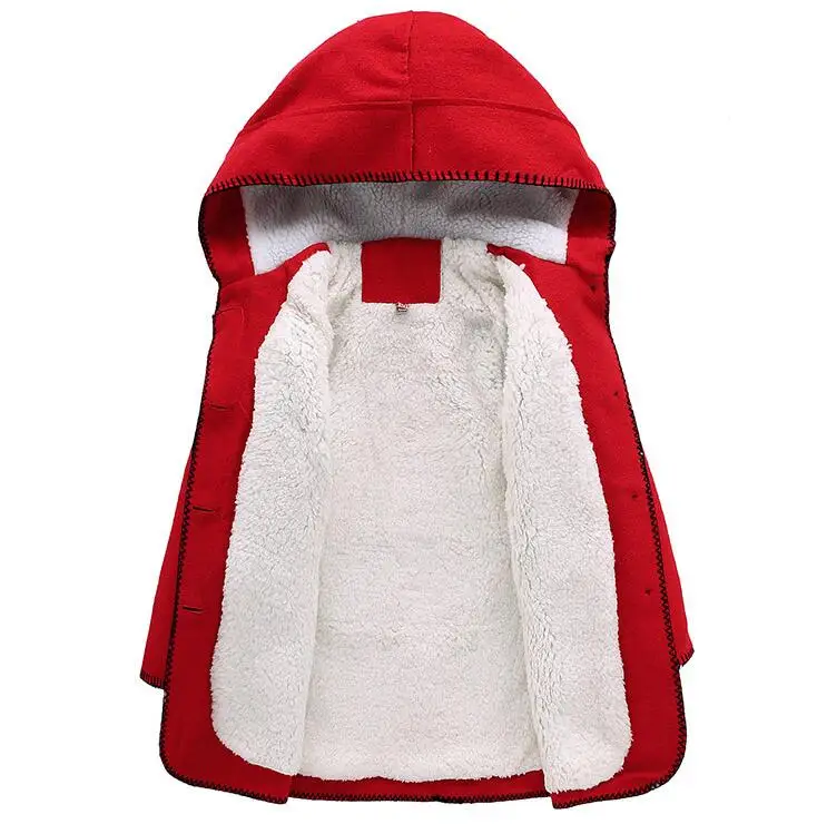 

2016 new children Girls winter coat wool jacket plus cashmere hooded version of the girl in the long section thick coat