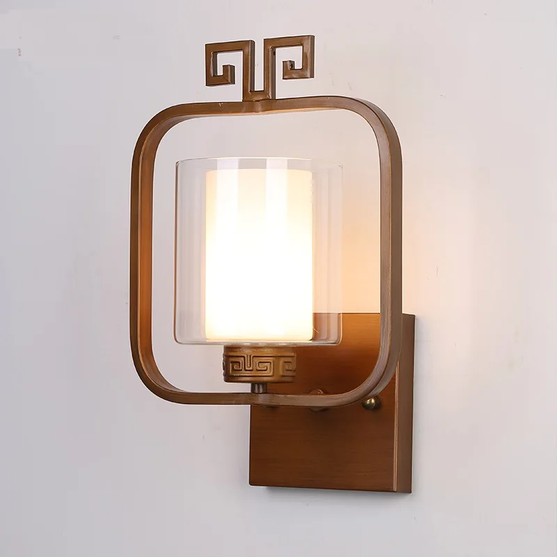 

Chinese style iron wall lamps living room lamp bedroom bedside hall staircase Retro study hotel corridor wall light ZA925152