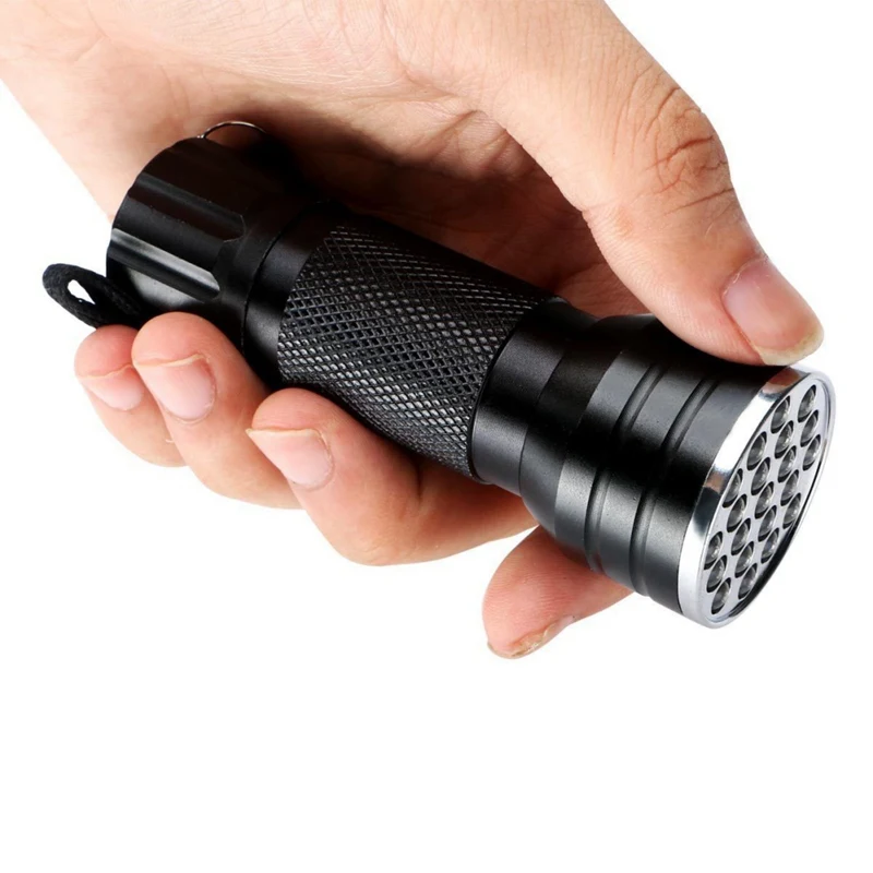 21 LED الأشعة فوق البنفسجية مصباح يدوي 395nm البنفسجي جدا الشعلة التفتيش Blacklight في الهواء الطلق مصباح يدوي محمول مصباح شعلة مصباح أداة خارجية