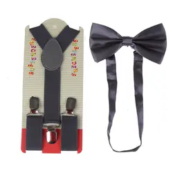 Детские подтяжки галстук-бабочка набор для маленьких мальчиков девочек 2,5 см в ширину коричневый подтяжки галстук бабочка Детские подтяжки