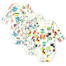 

Baby Romper 3PCS Long Sleeves Newborn Cute printed Clothing Girls and Boys Winter Triangle Cotton Jumpsuit Baby Boy Girl Clothes