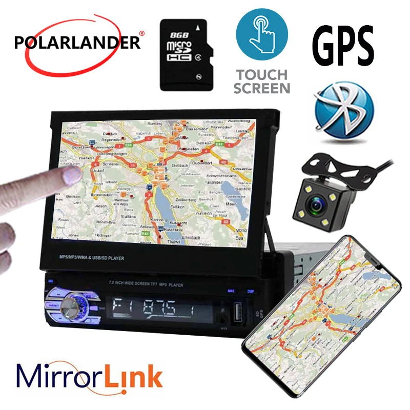 7 &quotголовное устройство радио кассетный плеер USB/AUX/SD автомобильное 1DIN Bluetooth