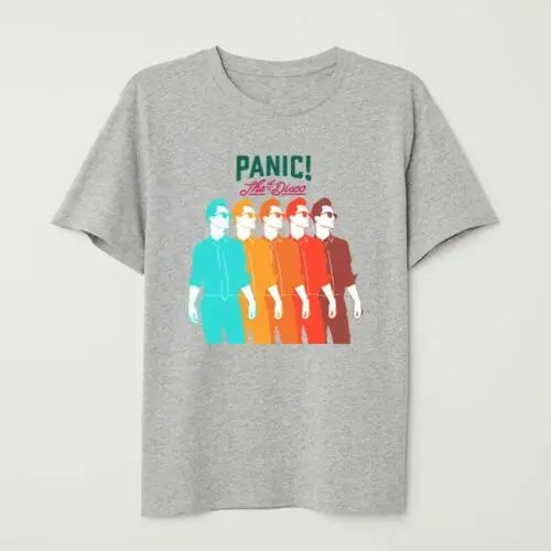 

Panic! at The Disco PATD Brendon Urie Logo Men Women Unisex Gray T shirt Custom Funny Print Tops Men top tee