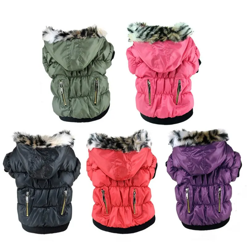 Главная молния раза Дизайн щенок зимняя куртка пальто хлопка классические 5-цвет осенняя удобная одежда для животных