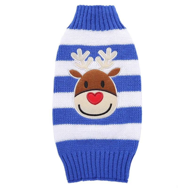 Рождественский свитер для собаки зимние клоуна щенок Костюмы теплый Рождественский олень одежда с принтом в виде собак для маленького, небольшого питомца собаки roupas водонепроницаемый жилет для собаки - Цвет: Синий