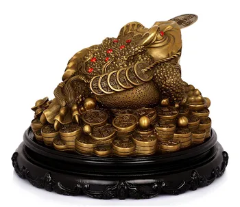 

Pure copper oversized three foot toad ornaments gift shop opened living room decoration golden Decoration Home Arts Crafts