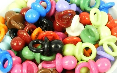 

FLTMRH 21*11mm 5pcsAcrylic Charm Pendants Baby Pacifier Mixed Color crafts materials plastic chunky alphabet bubblegum