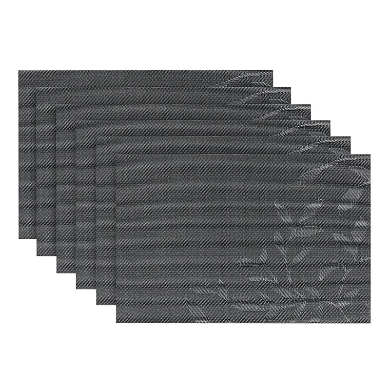 

Placemats Set of 6 Washable Heat Insulation Non-slip Woven Place Mats for Kitchen and Dining Room Cup Wine Mat 45X30cm