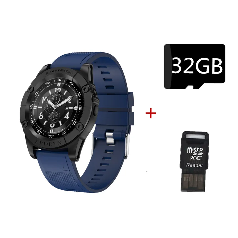 Blue 32GB Смарт-часы-телефон для мужчин с поддержкой sim-карты TF, шагомер, HD камера, круглые Bluetooth умные часы, фитнес-трекер для телефона Android IOS - Цвет: Blue 32GB