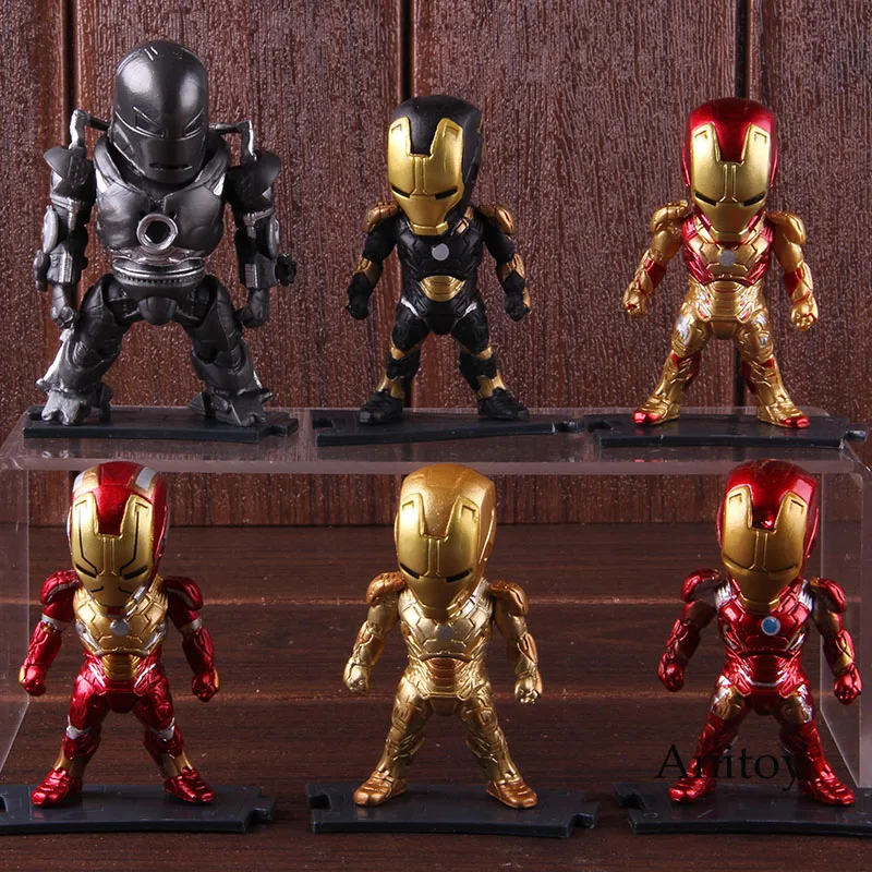 Marvel Железный человек Mark1 20 21 42 43 ПВХ Железный человек фигурка Коллекционная модель игрушки 6 шт./компл