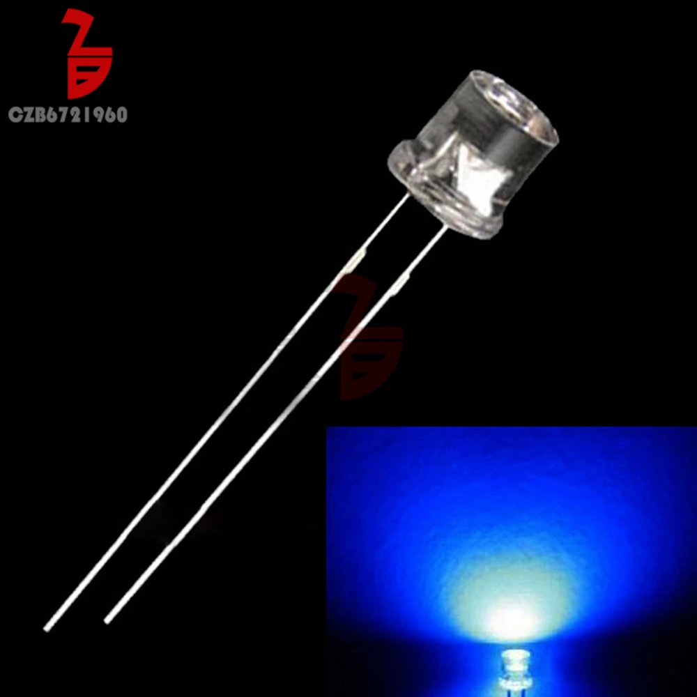 100 шт. 5 мм диодный плоский верх белый красный зеленый синий желтый Smd Smt Led водная