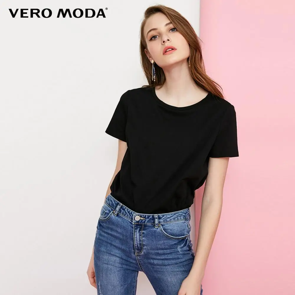 Vero Moda футболка женская Женский Круглый вырез многоцветный Базовый стиль