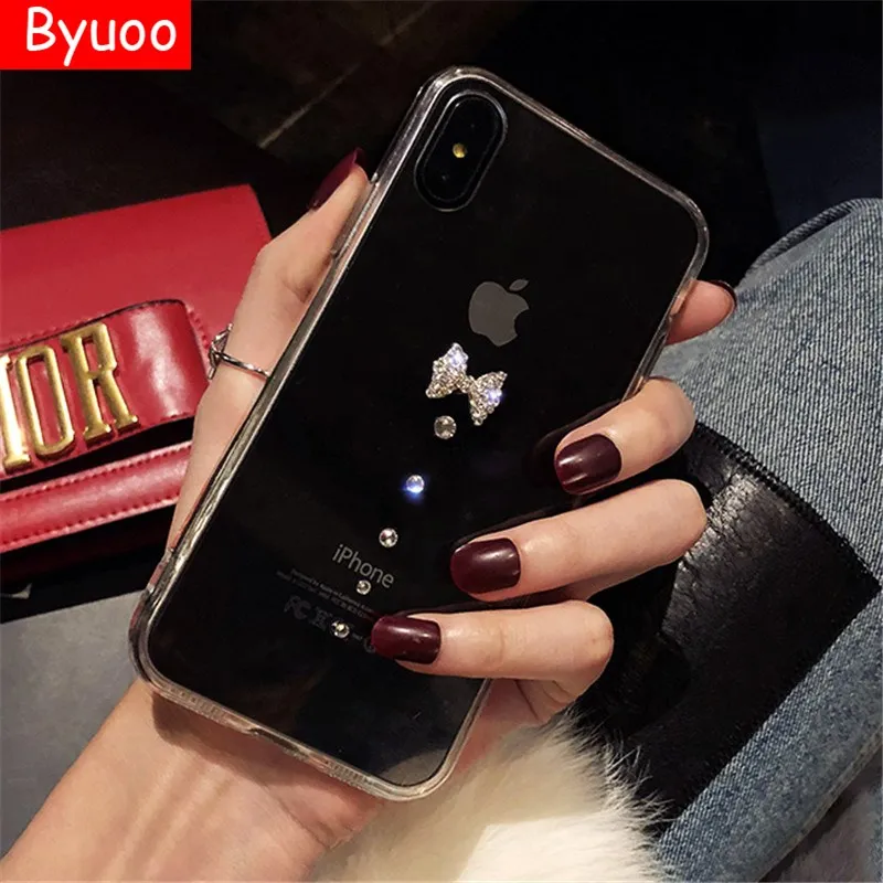 Хрустальный чехол для телефона IPhone XS Max 6 6s 7 8 Plus жесткие чехлы 3D Блестящий X XR 5 5S SE