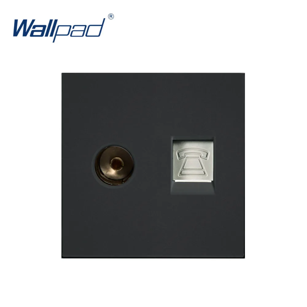 

Wallpad Luxury Telephone And TV Socket Outlet Function Key For Wall White And Black Plastic Module Only