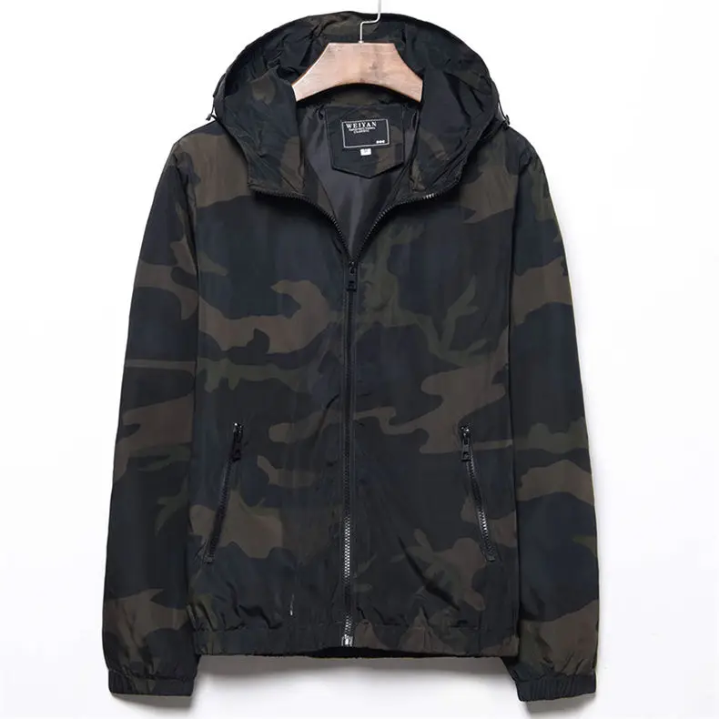 MuLS 2019 Hooded Jackets Men Autumn Ugly Camouflage Jacket Coats Water-Resistant Spring Lightweight Male Outwear Mens Size M-4XL 0