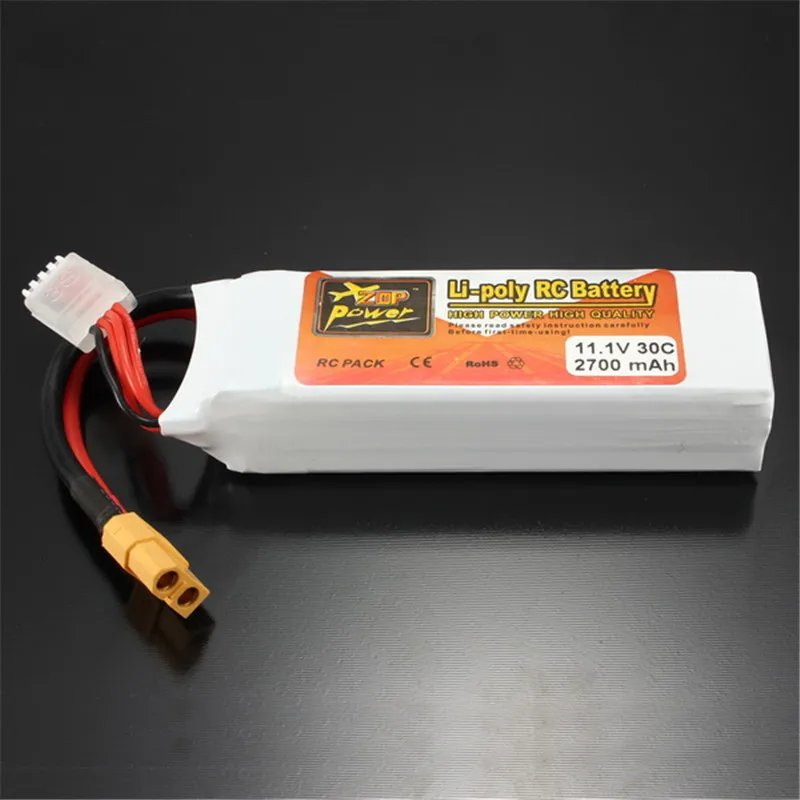 ZOP Power 11 1 В 2700 мАч 3S 30C аккумуляторная Lipo батарея XT60 разъем для радиоуправляемого