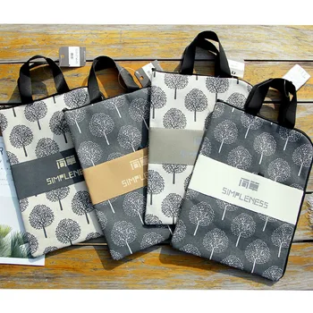 

1pcs 19280 Creative Creative Outlet A4 Canvas Waterproof Handbag Multifunctional Document Bag with Lining