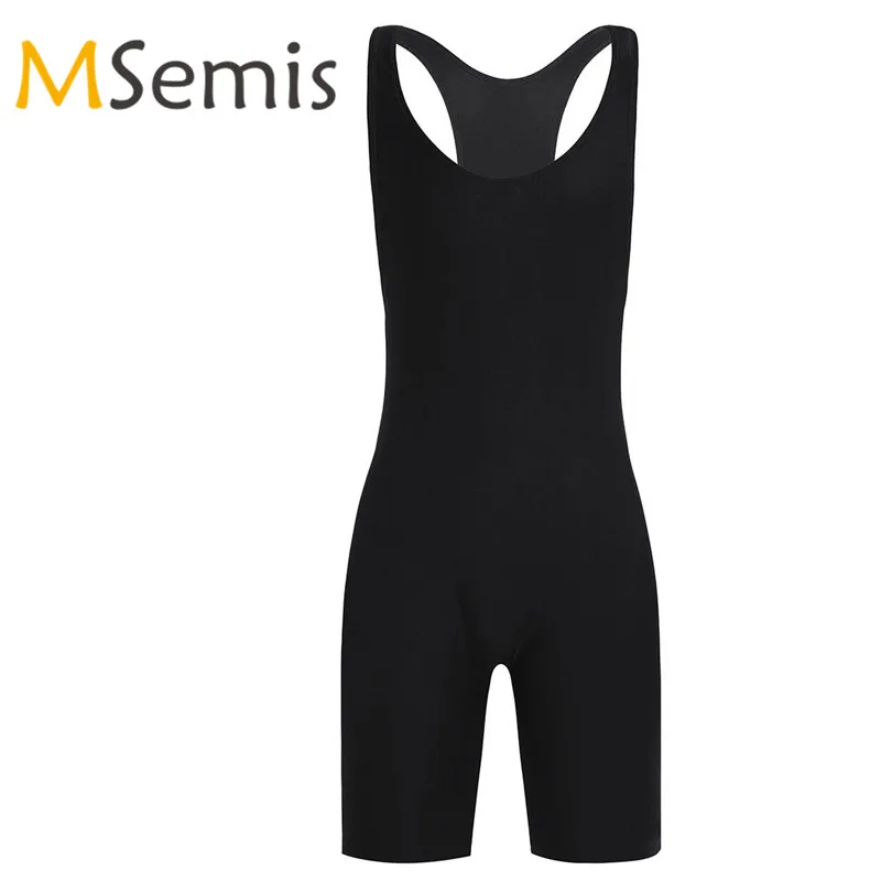 Mens Swimsuit Swimwear One piece Swimming Suit Sleeveless Leotard