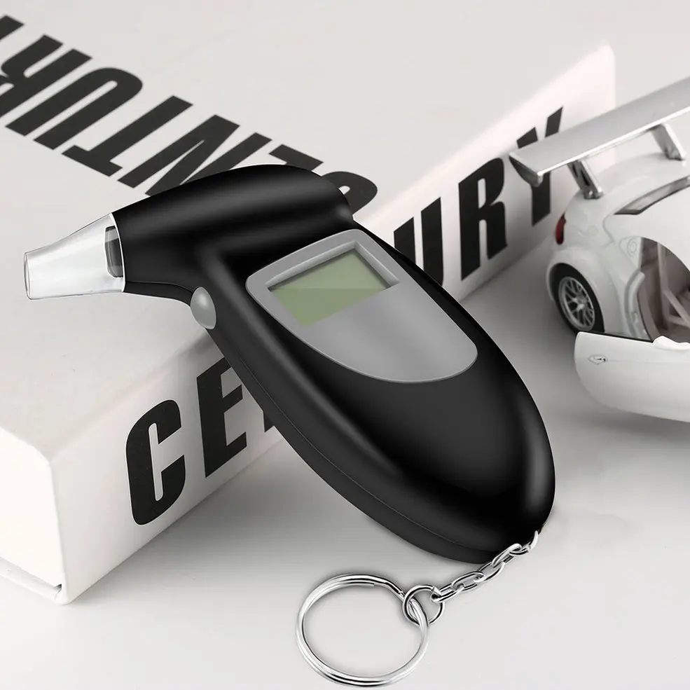 

Digital Alcohol Breath Tester With LCD Display Mouthpieces Analyzer Detector Test Keychain Blow Test Device