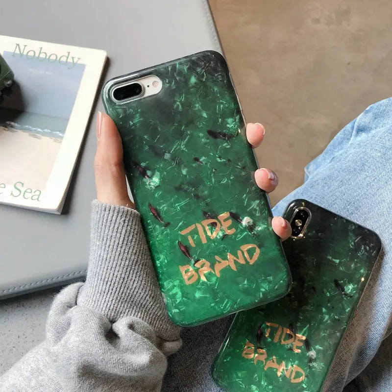 

Fashion Shell Emerald For Iphone 6 6s 7 8P X Xs Xr Max Shell Emerald Drop Phone Case