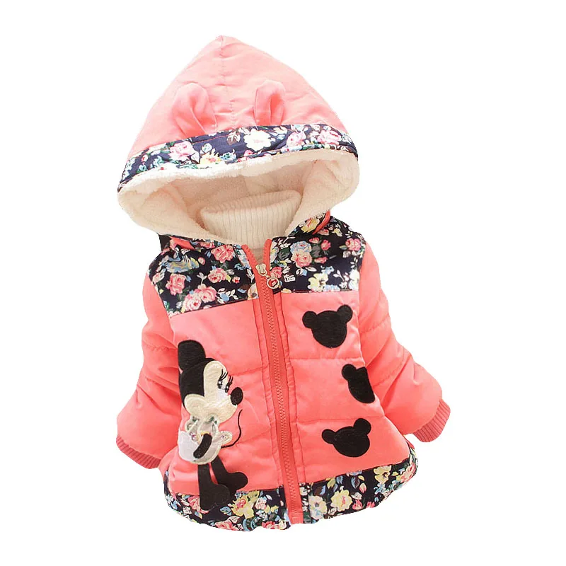 Высококачественные зимние пальто для маленьких девочек; куртка для девочек; куртки для девочек; детское хлопковое теплое пуховое пальто; Верхняя одежда для детей - Цвет: Pink
