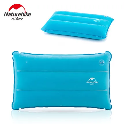 Naturehike 85 г сжатая надувная подушка двойной слой ПВХ Флокирование Ткани воздушная подушка ворс для путешествий отдыха на природе кемпинга синий зеленый - Цвет: blue