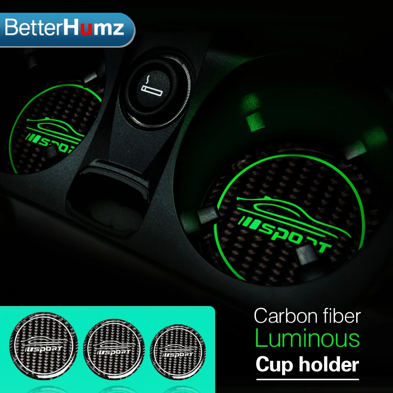 

betterhumz 2 pcs Silicone M Car Coasters Cup Holder Mats for bmw e90 e60 f30 f34 e70 f10 f15 f16 1 2 3 4 Series Car Styling