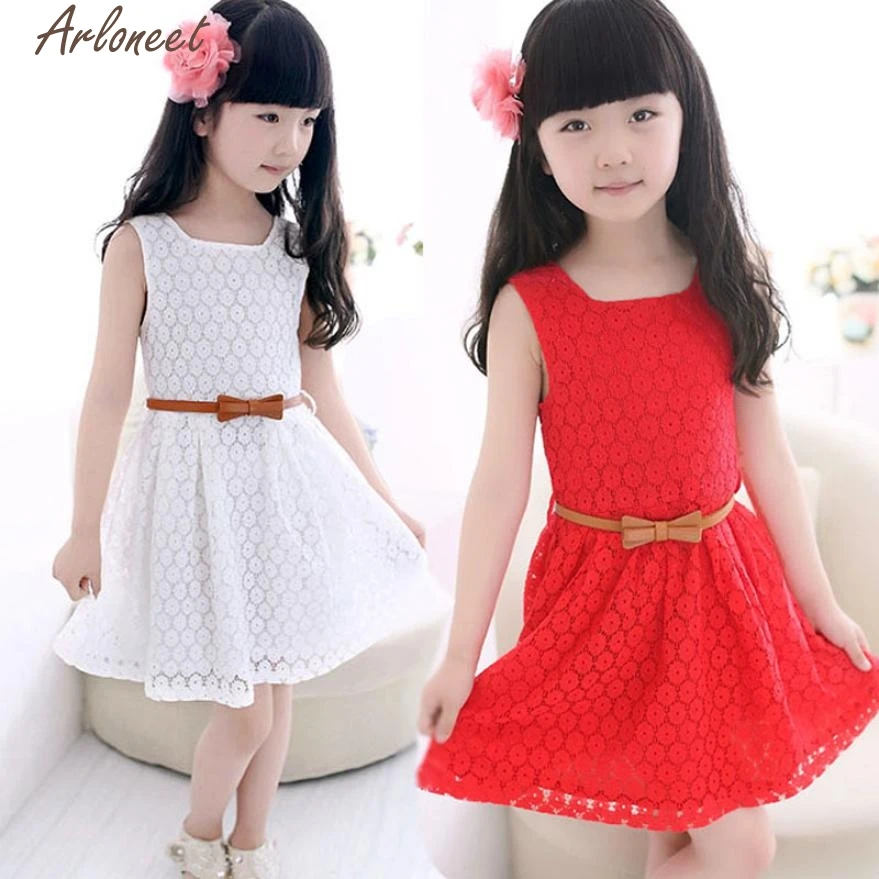 

ARLONEET Girls Casual Dress 2017 Hot Summer Lace Vest Girl Dress Baby Princess Dress Kids P30 Dec12