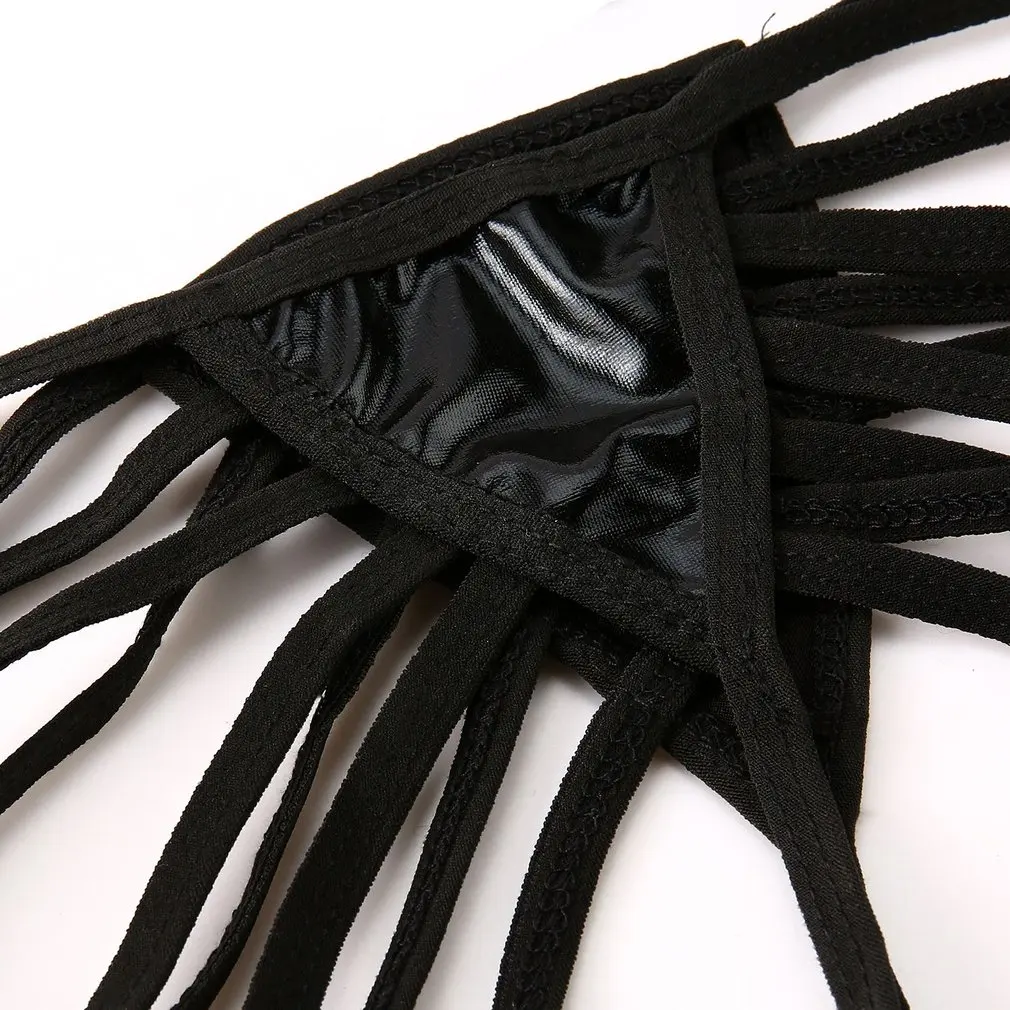 

Sexy Wild Black Leather Women's exotic sets Lingerie Temptation Underwear Babydoll Sleepwear G-string Swimsuits 2018 new