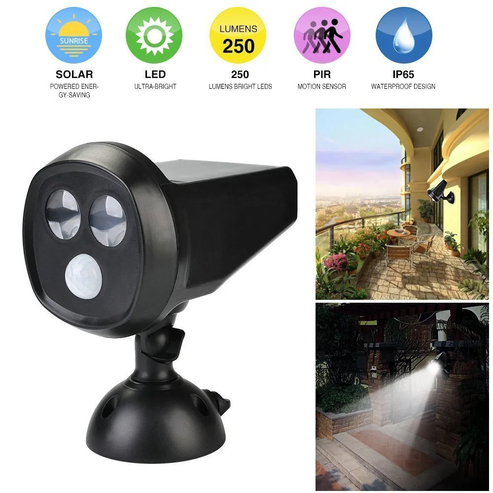 

Solar  Power Light Outdoor Wireless Motion Sensor Detection LED Landscape Security Light Weatherproof Spotlight Wall Street Lamp