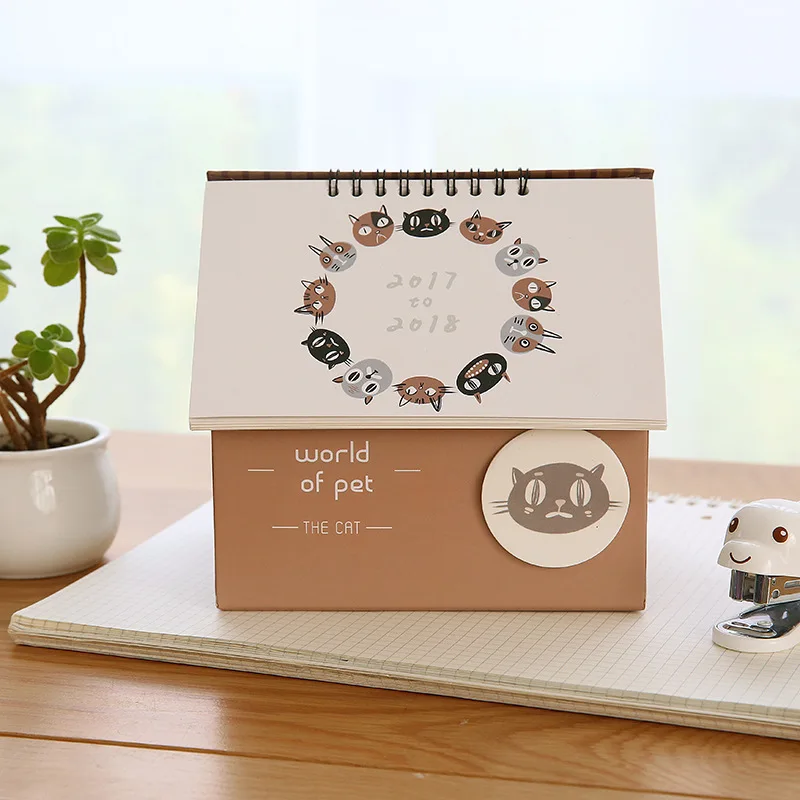 

Multifunction 2017 to 2018 desk calendar House modeling Storage calendar Creative Desktop Calendar/sticky notes/Desktop storage