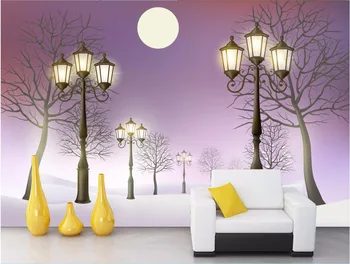 

Custom mural photo 3d wallpaper picture Night sky lights moonlight decoration painting 3d wall murals wallpaper for walls 3 d
