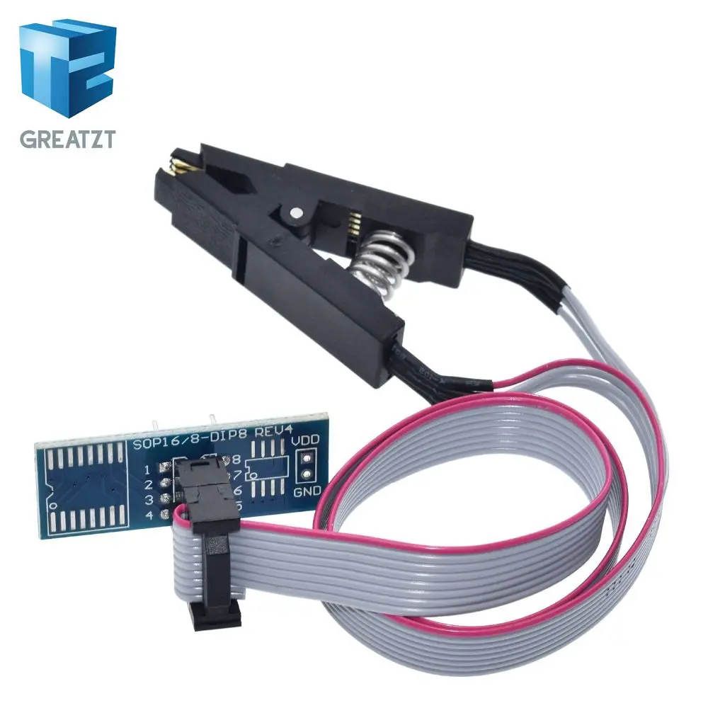Pinza Adattatore Clip Test per integrati SOIC8 SOP8 a DIP8 con cavo