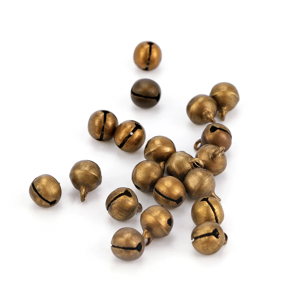 

100Pcs/bag Bronze Metal Jingle Bells Loose Beads Happy Festival Party Decoration Christmas Tree Decorations