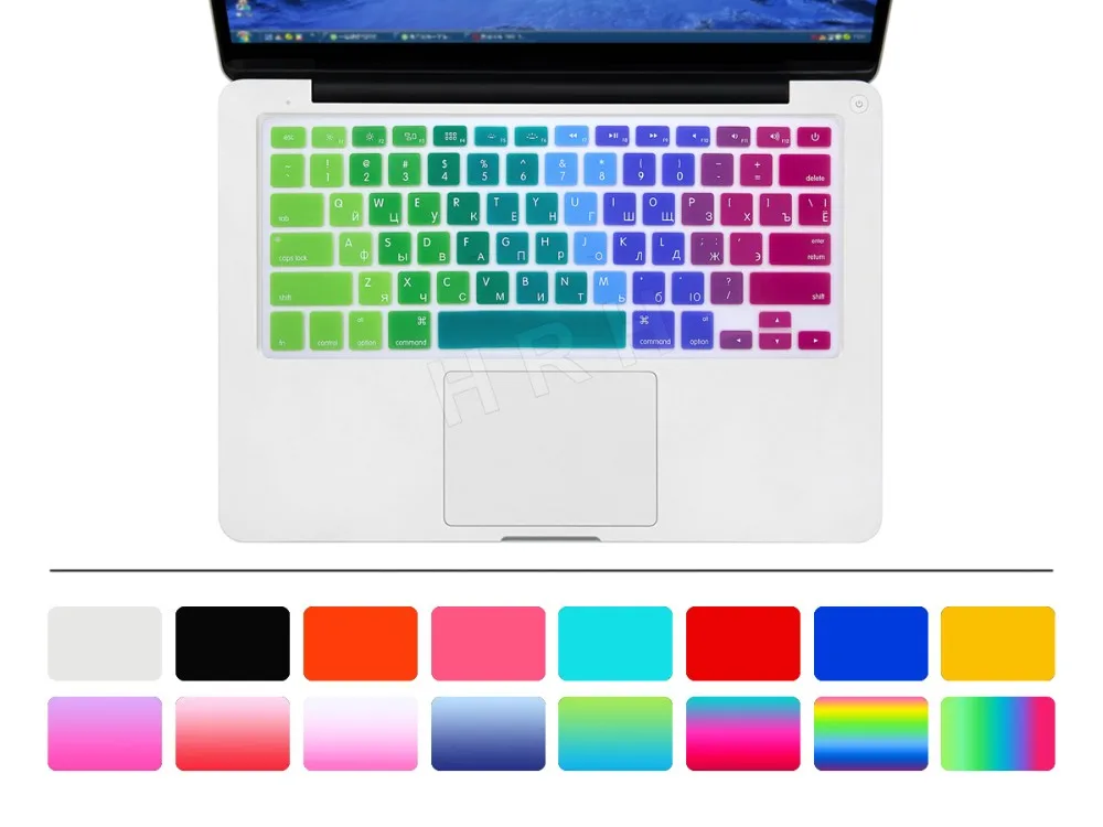 HRH водонепроницаемый Радужный русский силиконовый чехол для клавиатуры США, Защитная пленка для MacBook Pro Air 13 15 17 с retina
