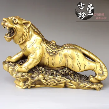 

large size Copper Zodiac tiger metal crafts home desktop decor decoration ornaments(A889)
