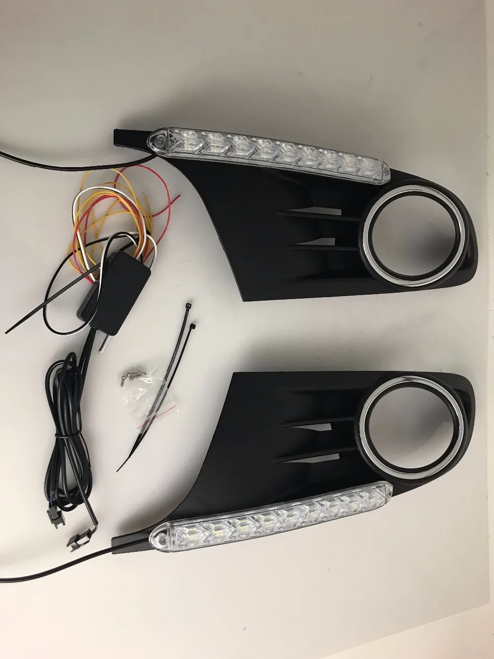 EOsuns led drl Дневной ходовой светильник+ движущийся желтый указатель поворота для volkswagen vw golf 6 mk6 2009-, с 3 м лентой и винтами