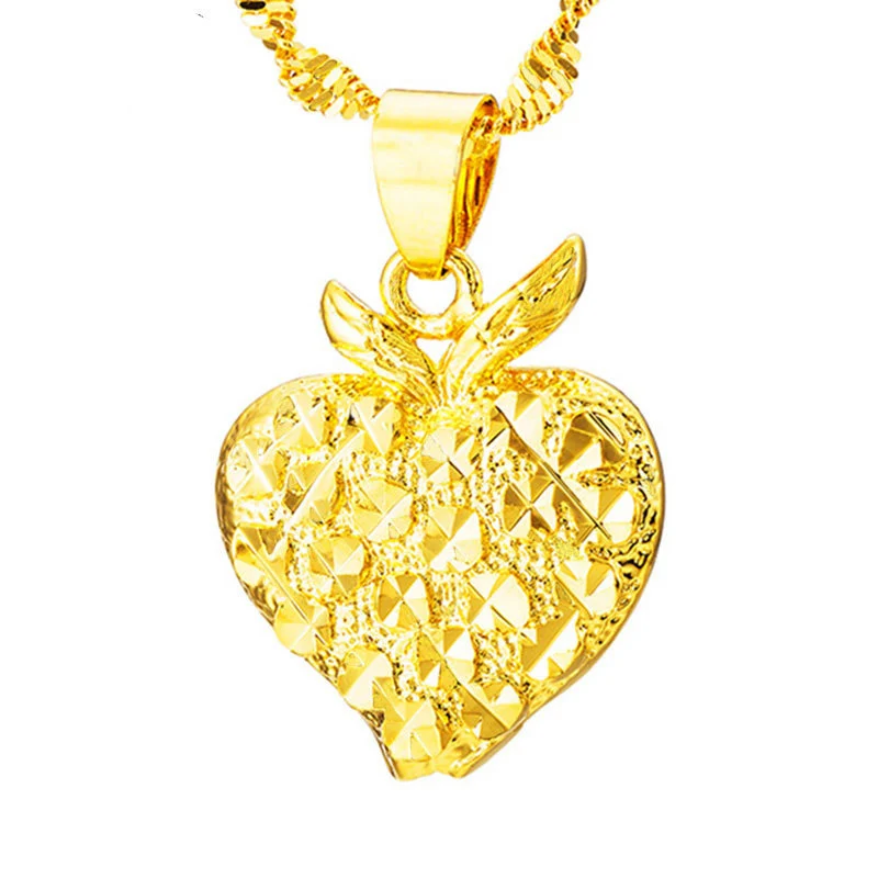 Миниатюрное ожерелье-чокер в виде сердца для женщин, золотые кулоны 24 К, подвеска в виде маленькой любви на шею, богемное чокер, ожерелье, ювелирное изделие без цепочки - Окраска металла: DZ0100-C