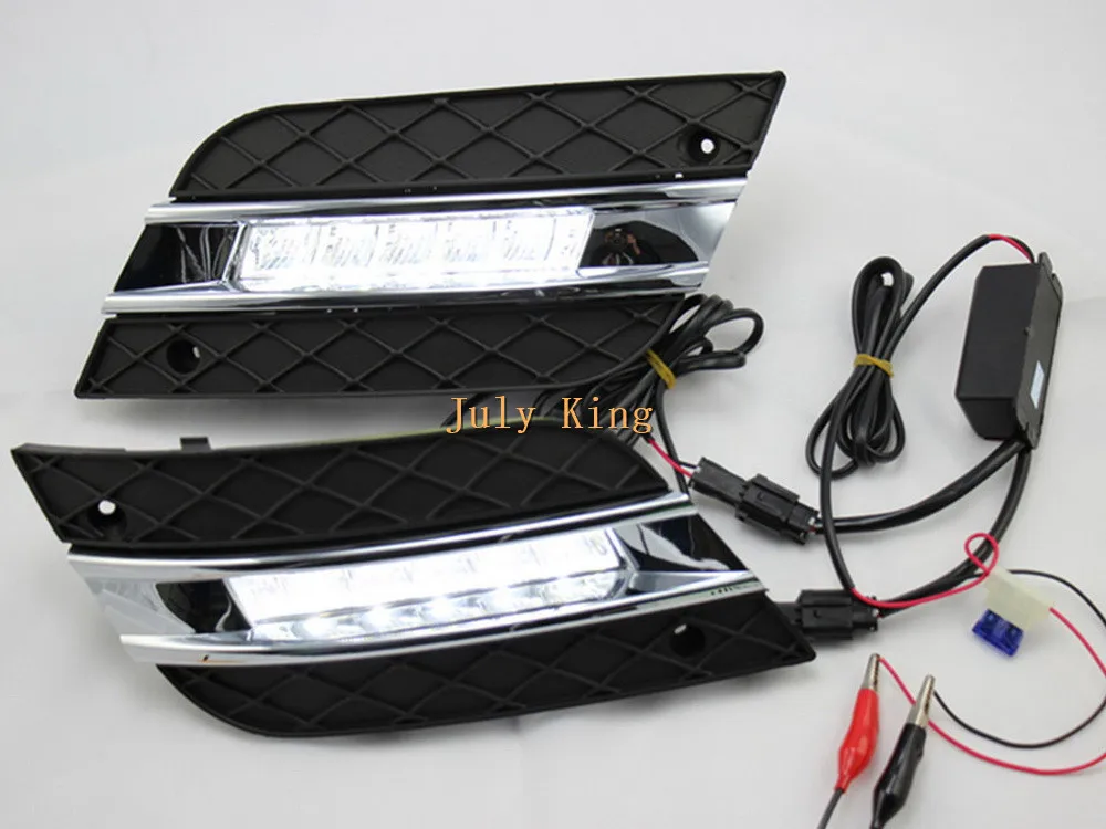 Июля King светодиодный Габаритные огни Светодиодный передний бампер DRL чехол для Mercedes-Benz W164 ML280 ML300 ML350 ML320 ML500 2009-2011