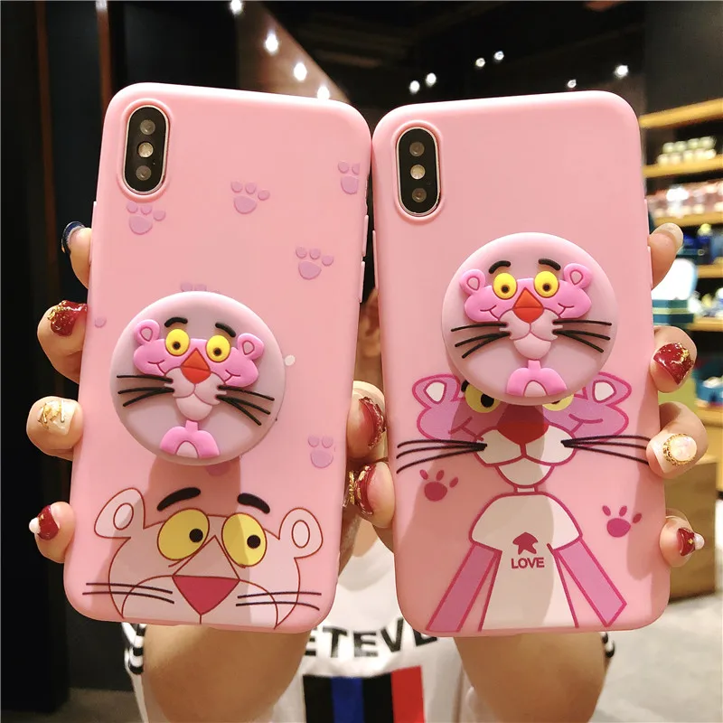 Кронштейн подвесная веревка Розовая пантера корпус чехол для iPhone 6 s 7 8 Plus X 10 XS Max XR